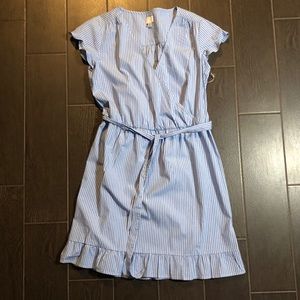 A New Day Blue Pinstripe Wrap Dress